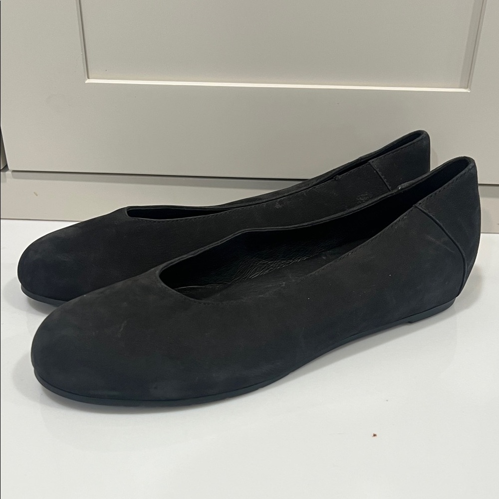 Eileen Fisher Black Nubuck Ballet Flats